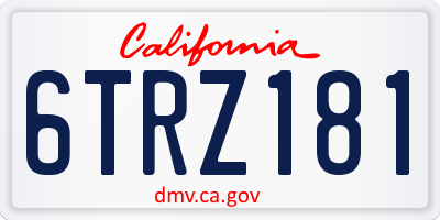 CA license plate 6TRZ181