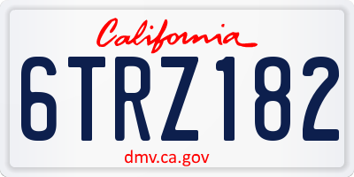 CA license plate 6TRZ182