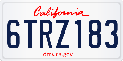 CA license plate 6TRZ183