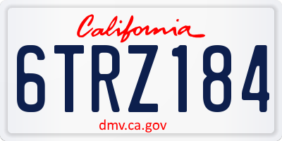 CA license plate 6TRZ184