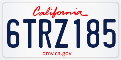 CA license plate 6TRZ185