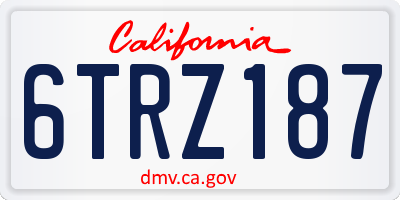 CA license plate 6TRZ187