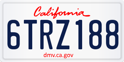 CA license plate 6TRZ188