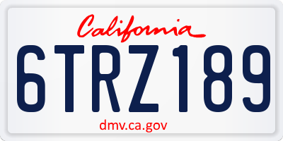 CA license plate 6TRZ189