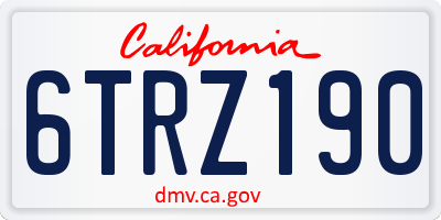 CA license plate 6TRZ190