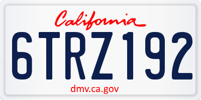 CA license plate 6TRZ192