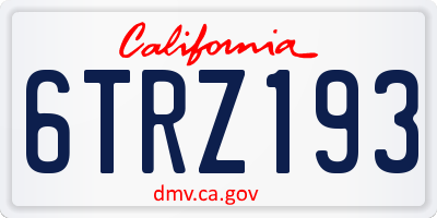 CA license plate 6TRZ193