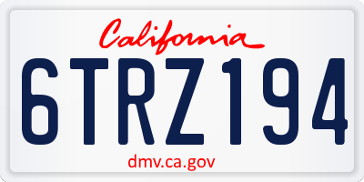 CA license plate 6TRZ194