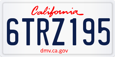 CA license plate 6TRZ195