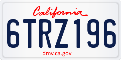 CA license plate 6TRZ196