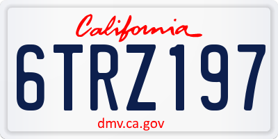 CA license plate 6TRZ197