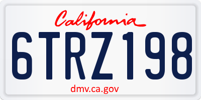 CA license plate 6TRZ198