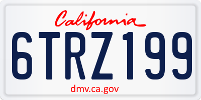 CA license plate 6TRZ199