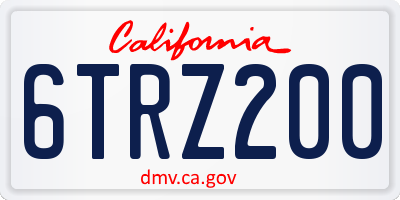 CA license plate 6TRZ200