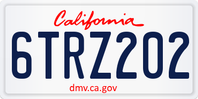 CA license plate 6TRZ202