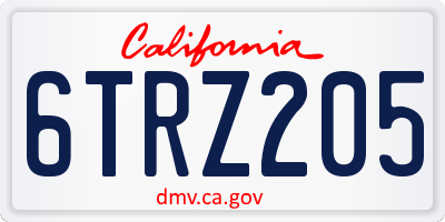 CA license plate 6TRZ205