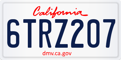 CA license plate 6TRZ207