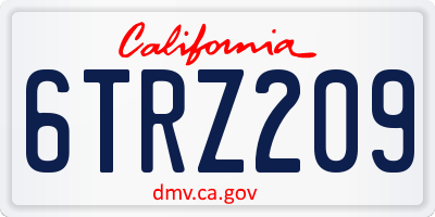 CA license plate 6TRZ209