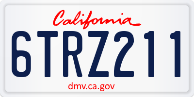 CA license plate 6TRZ211