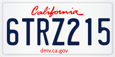 CA license plate 6TRZ215