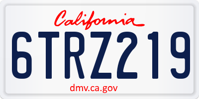 CA license plate 6TRZ219