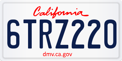 CA license plate 6TRZ220