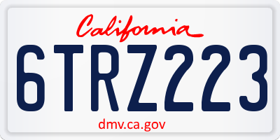 CA license plate 6TRZ223