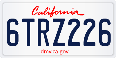 CA license plate 6TRZ226