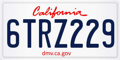 CA license plate 6TRZ229