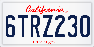 CA license plate 6TRZ230