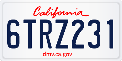 CA license plate 6TRZ231