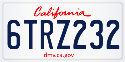 CA license plate 6TRZ232