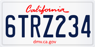 CA license plate 6TRZ234