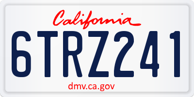 CA license plate 6TRZ241