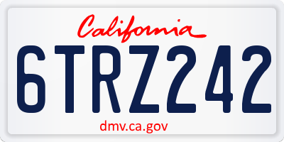 CA license plate 6TRZ242