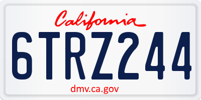 CA license plate 6TRZ244