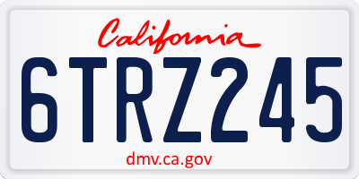 CA license plate 6TRZ245