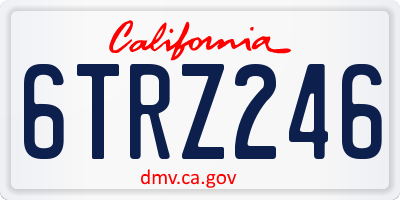 CA license plate 6TRZ246