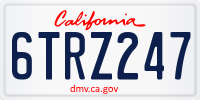 CA license plate 6TRZ247