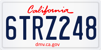 CA license plate 6TRZ248