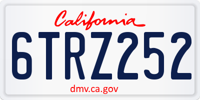 CA license plate 6TRZ252