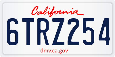 CA license plate 6TRZ254