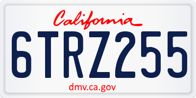 CA license plate 6TRZ255