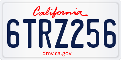 CA license plate 6TRZ256