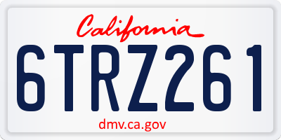 CA license plate 6TRZ261