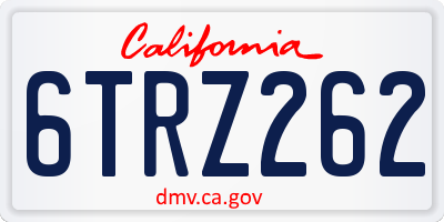 CA license plate 6TRZ262