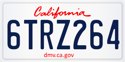 CA license plate 6TRZ264