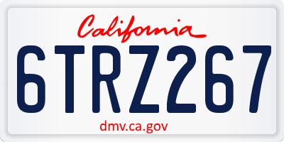 CA license plate 6TRZ267