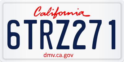 CA license plate 6TRZ271