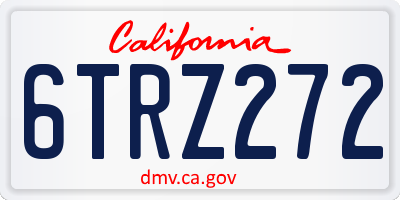 CA license plate 6TRZ272
